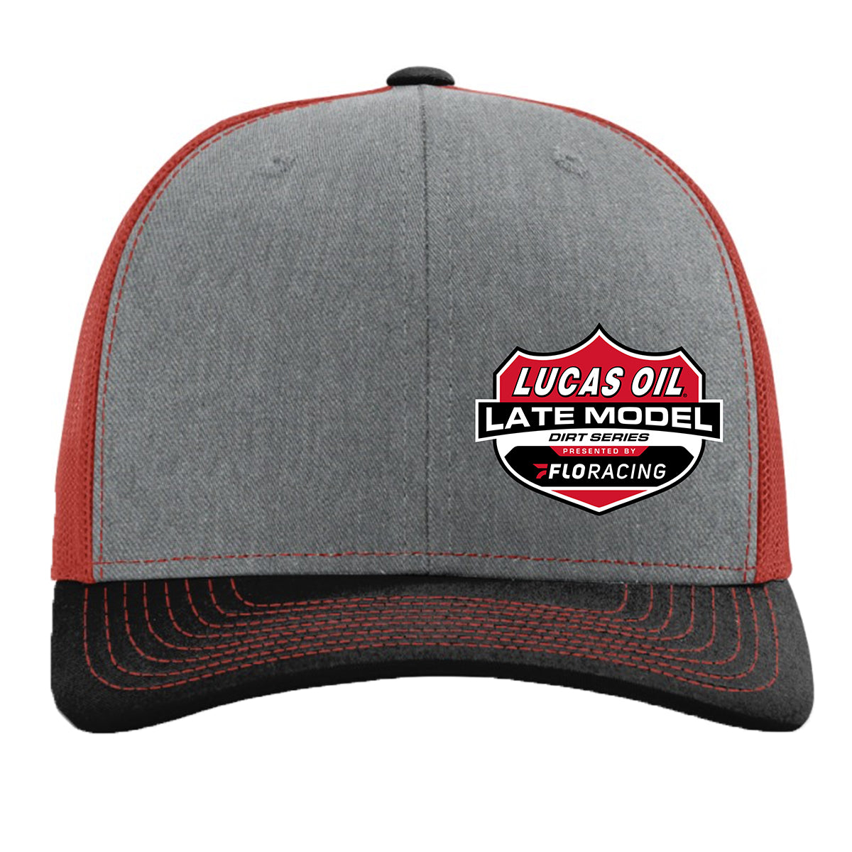Richardson 112 - HeatherGrey/Red/Black