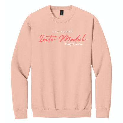 Ladies Embroidered Late Model Crewneck - Dusty Rose