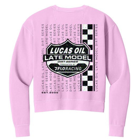 Highlighter Drip Cropped Crewneck - Rose