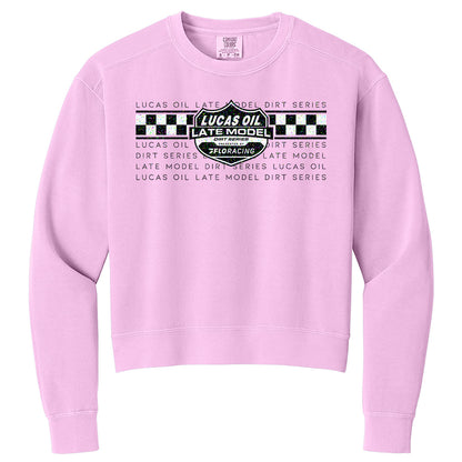 Highlighter Drip Cropped Crewneck - Rose