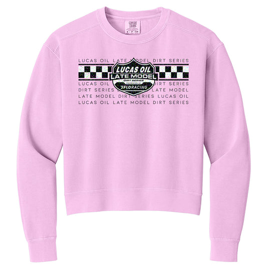 Highlighter Drip Cropped Crewneck - Rose